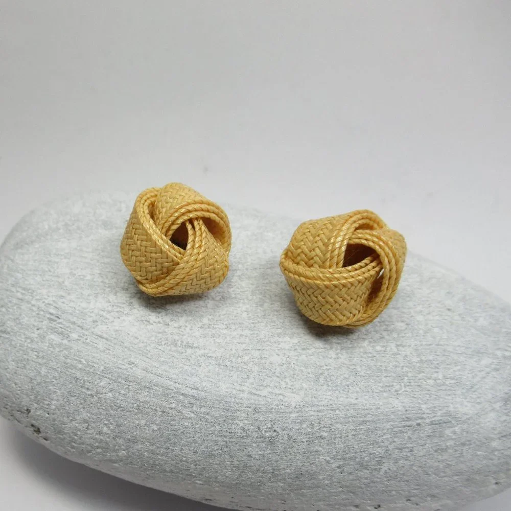 Vintage knot clip earrings